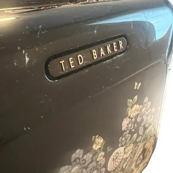 TED BAKER Vanity Case Luggage Travel Black Floral Garden Zipper - Picture 3 of 16